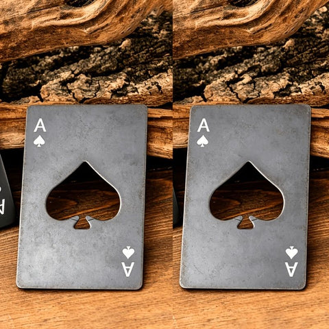 Black Red playing card bottle opener, novelty bottle opener, compact bottle opener, stylish bar tool, stainless steel bottle opener, Australian market bar accessory, unique gift idea