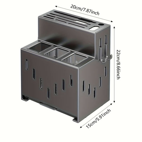 Gray kitchen knife storage rack, kitchen utensils organizer, knife holder, kitchen storage solution, high-quality kitchen rack, knife block organizer, countertop knife rack, Australian kitchen storage, kitchen tool organizer