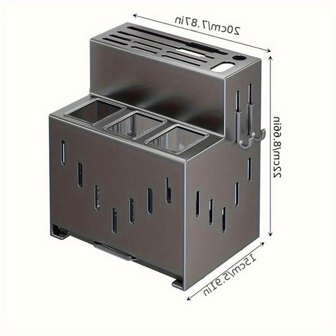 Gray kitchen knife storage rack, kitchen utensils organizer, knife holder, kitchen storage solution, high-quality kitchen rack, knife block organizer, countertop knife rack, Australian kitchen storage, kitchen tool organizer
