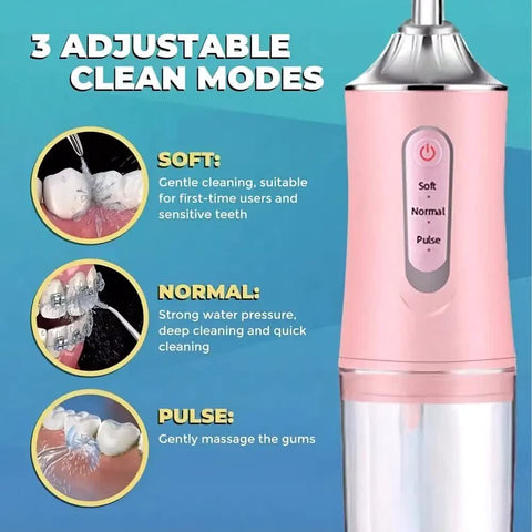 Wireless electric water toothbrush set, equipped with 4 nozzle heads - 360° rotatable nozzles, USB charging, lithium battery, suitable for daily teeth and gum cleaning, suitable for both men and women, is the perfect gift for the holidays. Dental cleaning