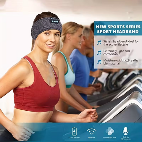 The dual-purpose wireless headphones for sleep and exercise feature a headband design that is light, thin and soft, providing a comfortable fit without pressing on the ears