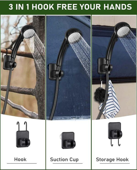 Portable shower pump, equipped with a rechargeable 6000mAh battery - outdoor shower, IPX7 waterproof, with temperature display - suitable for camping, car washing and pet car washing (gray)