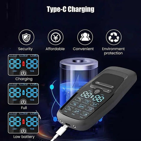 8-Pad Digital Electric Massager with EMS, TENS & MSG