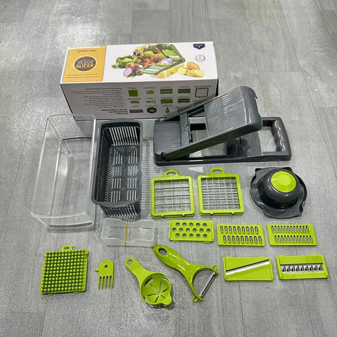 16-Piece Vegetable Chopper Set, Interchangeable Blades