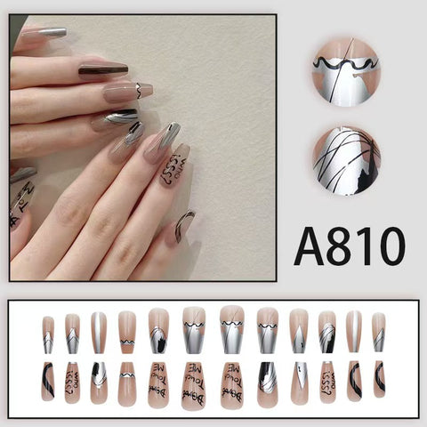 12 boxes / 288 pieces, white light luxury fashion French ins style flash sweet cool simple empress spicy girl new spring wear nail set