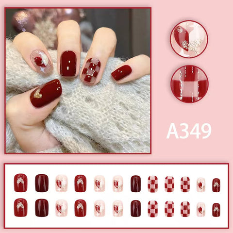 12 boxes / 288 pieces, white light luxury fashion French ins style flash sweet cool simple empress spicy girl new spring wear nail set