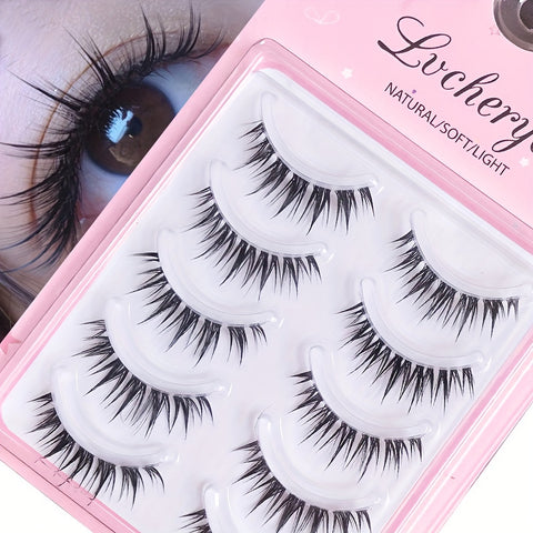 One-piece soft and comfortable false eyelashes natural simulation glue eyelashes reusable whole little devil