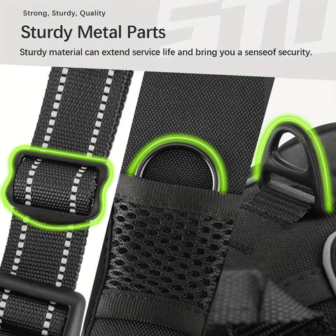 Anti-escape dog harness & leash, soft and comfortable breathable dog vest, reflective in the night, suitable for walking medium and large dogs.
