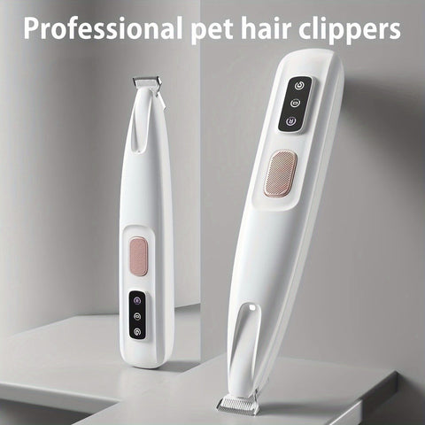 Pet grooming clippers with LED assisted lighting Safe low-noise USB/battery life Pet grooming electric clippers with LED assist lighting Safe low noise USB / battery life