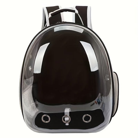 1 space capsule pet backpack - breathable transparent travel carry-on box, suitable for cats and small dogs, with zipper, portable, suitable for outdoor exploration, pet carry-on box, modern pet accessories, secure zipper closure
