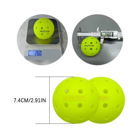 12pcs Pickleball , 40-hole seamless one-piece design, aerodynamic construction, excellent stability, rough matte surface enhances ball control, suitable for competitive Pickleball games