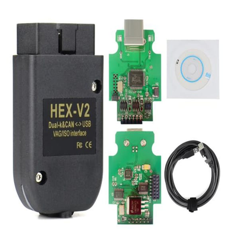 Car VCDS HEX-V 2 OBD2 diagnostic line, USB interface scanner with VCDS software, unlimited VIN, multi-language, Volkswagen Audi diagnostic line