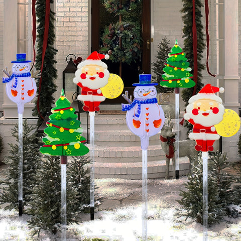 6-piece solar outdoor/indoor Christmas light strip with automatic switch function - solar lawn decoration, including ground stand, suitable for garden, courtyard, home - energy-saving LED brightness, no wiring required, holiday lighting, windproof and wat