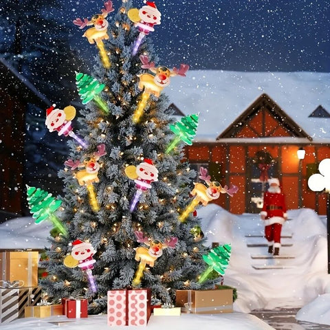 6-piece solar outdoor/indoor Christmas light strip with automatic switch function - solar lawn decoration, including ground stand, suitable for garden, courtyard, home - energy-saving LED brightness, no wiring required, holiday lighting, windproof and wat