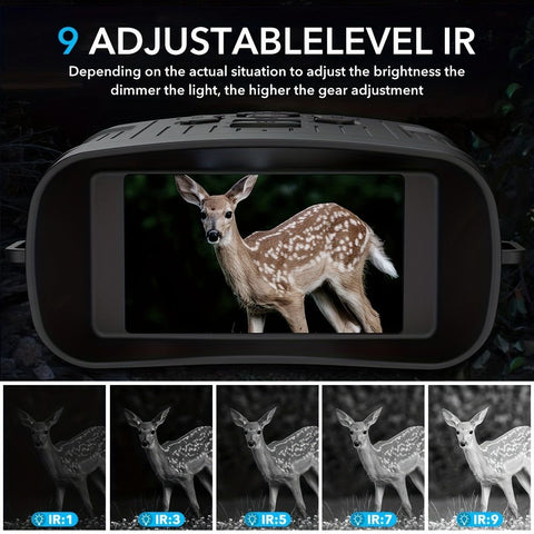 36 megapixel 4K night vision binoculars with infrared function, 7.62 cm high-definition screen, 10x magnification, infrared digital night vision camera can achieve 100% observation in complete darkness, suitable for hunting, farm monitoring, wildlife obse