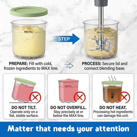 4-Pack Reusable Ice Cream Pints with 4 Spoons - 16oz Creami Containers & Lids Set Compatible with Ninja Creami NC300/NC299AMZ, BPA-Free & Dishwasher Safe (Transparent)