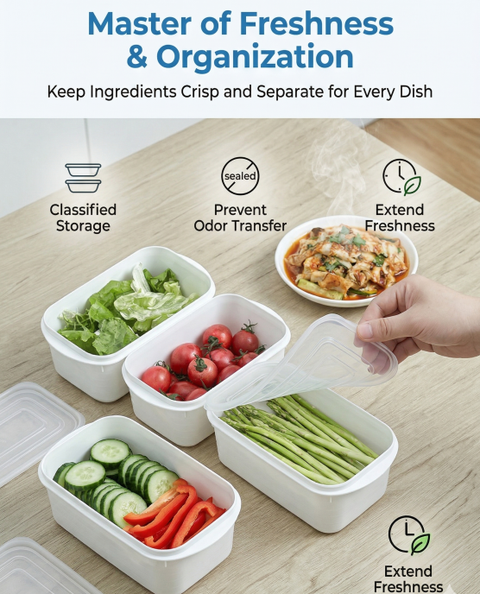 Airtight 1600ml Food Storage Container, 1-Pack – BPA-Free, Freezer & Microwave Safe with Soft-Seal Lid, Stackable for Fridge Organization, Large Capacity for Family Meals, Batch Cooking, and Bulk Storage (White)