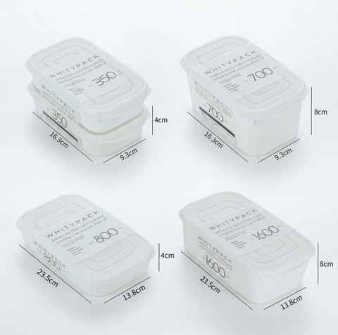 Airtight Food Storage Containers Set – 5-Piece Multi-Size (2x350ml, 1x700ml, 1x800ml, 1x1600ml), BPA-Free, Freezer & Microwave Safe with Soft-Seal Lids, Stackable for Complete Kitchen Organization (White)