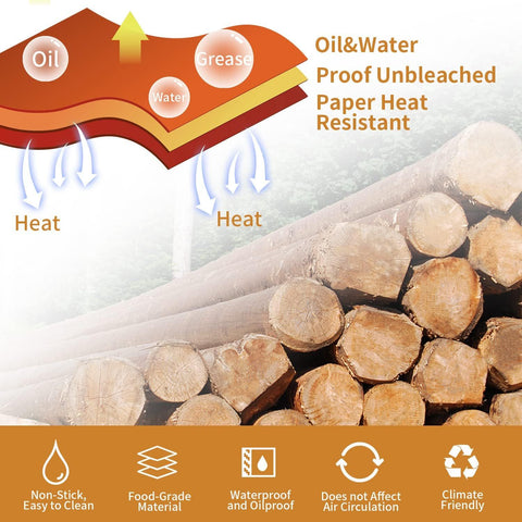 100-Pack Air Fryer Paper Liners – Rectangular Bowl-Style, Unbleached Kraft Paper, Heat-Resistant & Grease-Proof, Compatible with Most Dual-Basket Air Fryers, Ovens, Microwaves, and Instant Pots—Single-Use Convenience for Easy Cleanup (Brown)