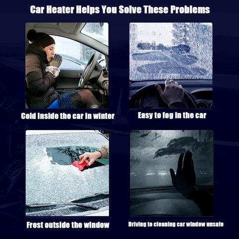 12V 120W Portable Car Heater and Defroster, 2-in-1 Fast Heating & Cooling Fan for Windshield Demisting, 360° Rotatable Auto Warmer for Winter Driving (Black)