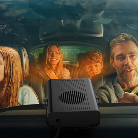 12V 120W Portable Car Heater and Defroster, 2-in-1 Fast Heating & Cooling Fan for Windshield Demisting, 360° Rotatable Auto Warmer for Winter Driving (Black)