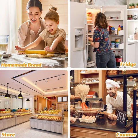 2-Pack Reusable Bread Storage Bags with Roll-Top Design, Snap Closure, Wheat Illustration, and Dual-Layer Construction—Perfect for Storing Loaves, Baguettes, and Baked Goods on Countertop, in Fridge, or Pantry (Light Brown)