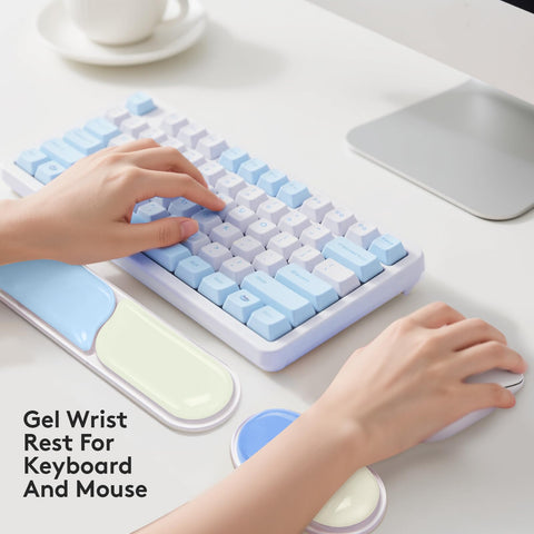 Ergonomic Gel Wrist Rest Set – Keyboard and Mouse Support Pad with Soft Cushioning for Office, Work, Gaming, and Study – Anti-Slip Base, Comfortable Design (Blue)