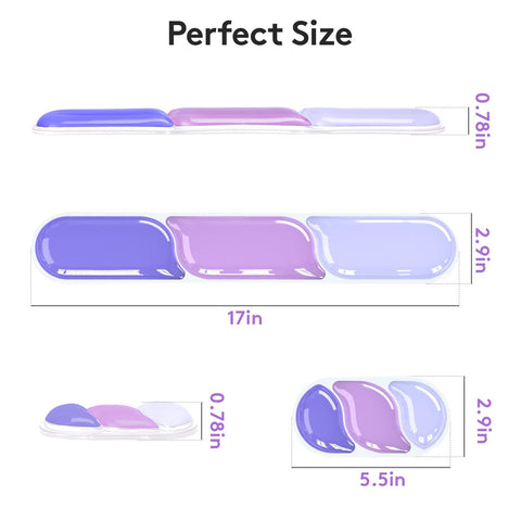 Ergonomic Gel Wrist Rest Set – Keyboard and Mouse Support Pad with Soft Cushioning for Office, Work, Gaming, and Study – Anti-Slip Base, Comfortable Design (Purple)