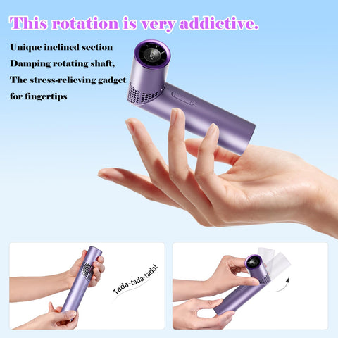 Portable Mini Handheld Fan – 3-in-1 Rechargeable Turbine Fan with 1-199 Speed, Digital Display, Neck Strap, Long Battery Life for Outdoor, Travel, Office Use (Purple)