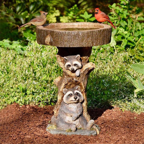 Resin Bird Bath Statue for Garden, Outdoor Decorative Bird Feeder & Water Fountain, Whimsical Yard Sculpture for Patio & Lawn(Hedgehog)