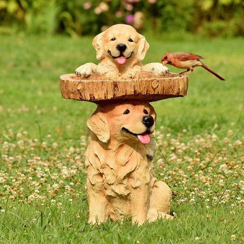 Resin Bird Bath Statue for Garden, Outdoor Decorative Bird Feeder & Water Fountain, Whimsical Yard Sculpture for Patio & Lawn(Hedgehog)