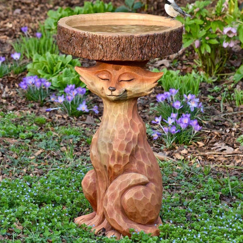 Resin Bird Bath Statue for Garden, Outdoor Decorative Bird Feeder & Water Fountain, Whimsical Yard Sculpture for Patio & Lawn(Chicken)