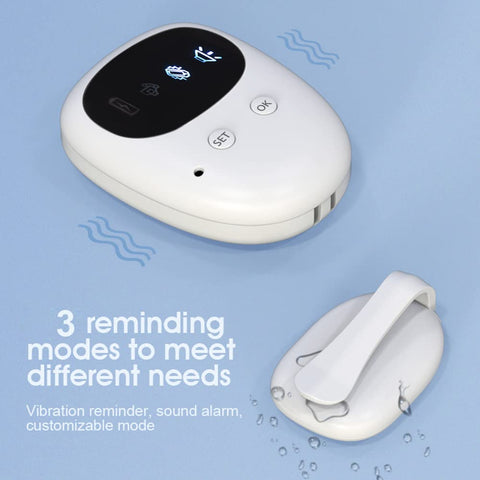 Wireless Bedwetting Alarm for Kids & Adults – Reusable Urine Sensor with Vibration & Sound Alert, No Wires, Easy Clip Design, USB Charging (White)