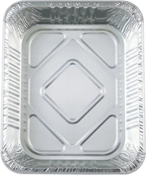20 Pack Heavy-Duty Disposable Aluminum Foil Pans for Baking, Grilling & Catering – Extra Thick Rectangular Trays for Oven, BBQ & Steam Table Use (Silver)