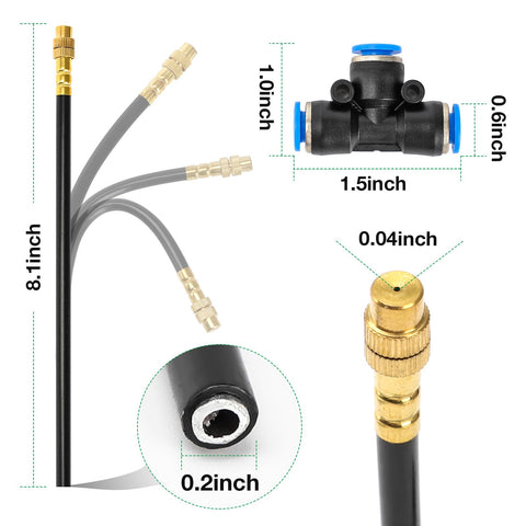 50Ft 1/4" Drip Irrigation System,Garden Irrigation Kit with 12pcs 360° Adjustable Copper Nozzles,Automatic Watering System for Outdoor,Raised Bed,Potted Plant,Greenhouse Accessories for Yard