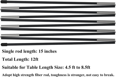 Tabletop Balloon Arch Kit with Adjustable Fiber Rods & Plastic Ring Clips for Birthday Wedding Graduation Party Decorations (Black)