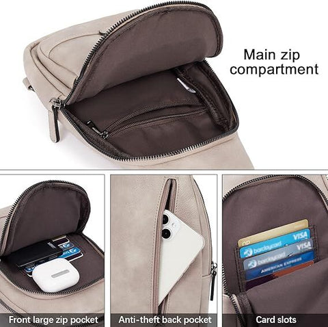 Grey Faux Leather Sling Bag: Unisex, Spacious, Reversible Crossbody for Aussies