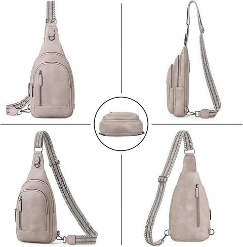 Grey Faux Leather Sling Bag: Unisex, Spacious, Reversible Crossbody for Aussies