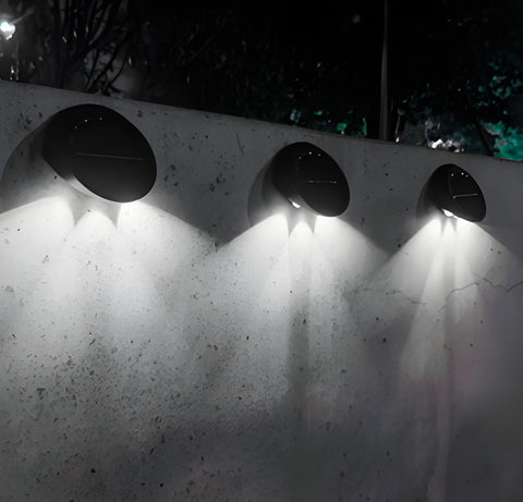 Solar Outdoor Wall Lights (4-Pack): IP44 Waterproof LED Sconces for Garden, Patio & Pathway Lighting（white light）