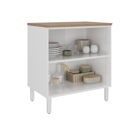 Base Kitchen Steel Cabinet/Cupboard with 2 Doors - Renova White Flat Pack DIY