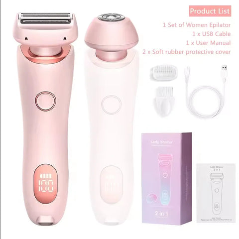 2 in 1 Waterproof Electric Shaver Hair Removal