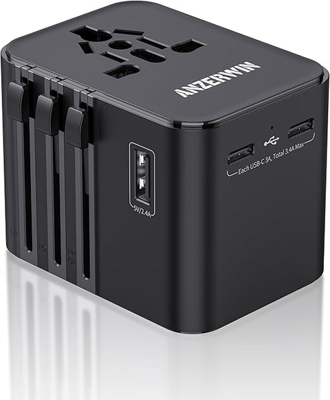 Universal International Power Adapter 2 USB-C &1 USB A