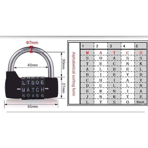 Waterproof and Rustproof 5 Letter Combination Lock for Cabinets, Schools, Businesses, and Homes