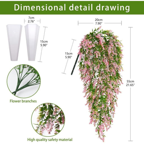 UV Resistant Artificial Hanging Plants, Set of 2