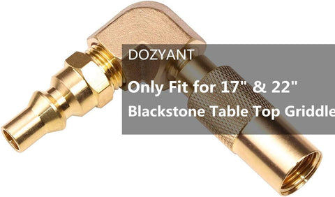 1/4 inch RV Quick Connect Adapter Conversion Fitting Elbow for Blackstone Tabletop Grill - 17 Inch and 22 Inch Portable Gas Griddle