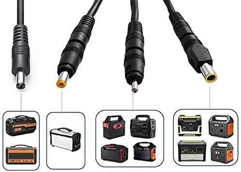 Solar Panel Connectors Compatible with M-C-4 Solar Connectors to DC Extension Cable 16AWG with DC 5.5mmx2.1mm, DC3.5x1.35mm,DC5.5x2.5mm and DC8mm Adapter for Portable Power Station Solar Generators