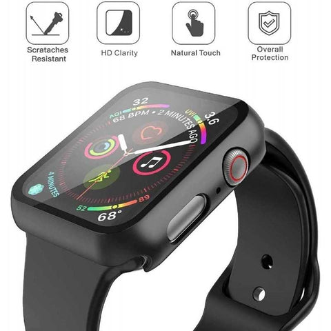 Compatible with Apple Watch 40mm Shockproof Case and 9H Tempered Glass 2-Pack Rose Gold
