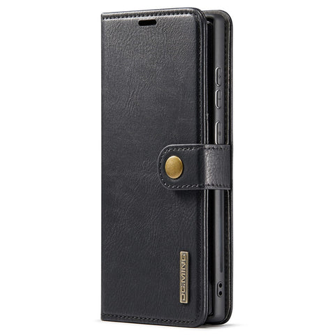 DG.MING Magnetic Wallet Case Compatible withSamsung Galaxy S22 Ultra Black 2-in-1