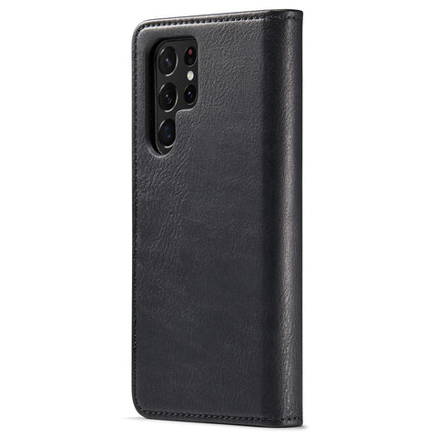 DG.MING Magnetic Wallet Case Compatible withSamsung Galaxy S22 Ultra Black 2-in-1