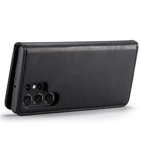 DG.MING Magnetic Wallet Case Compatible withSamsung Galaxy S22 Ultra Black 2-in-1